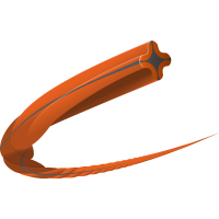 Корд тримерний Whisper Twist; 2,0мм*112м помаранчевий/чорний, блістер